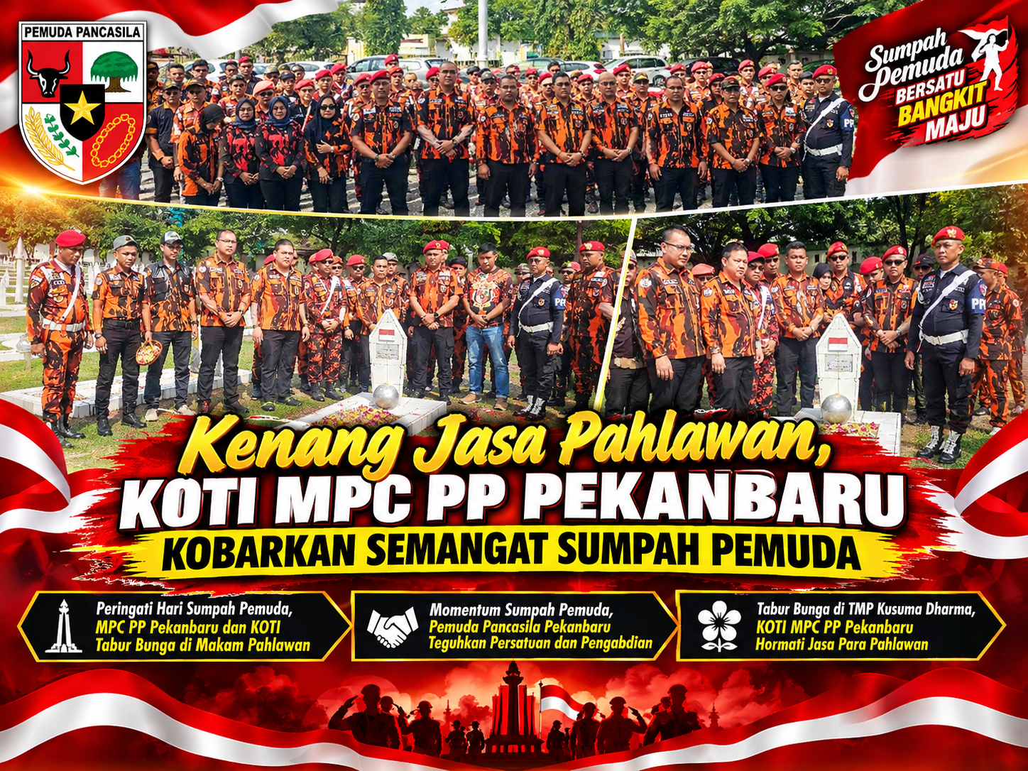 Kenang Jasa Pahlawan, KOTI MPC PP Pekanbaru Kobarkan Semangat Sumpah Pemuda